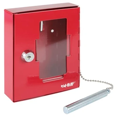 Bild av HMF 1021 03 nödnyckellåda med glasbrottshammare 15,0 x 12,0 4,0 cm, RAL 3001 röd