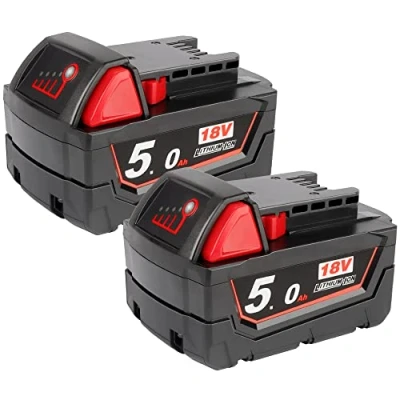 Bild av Powarobor 18V 5.0Ah ersättningsbatteri för Milwaukee M18 M18B5 batterier, 2 st, WTL18 5A