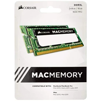 Bild av Corsair Mac Memory CMSA16GX3M2A1600C11 DDR3L SODIMM RAM minne, Grön, 2 x 8 GB