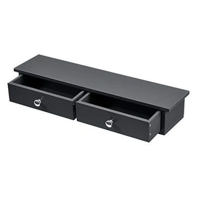 Bild av Väggskåp Vägghylla med 2 Lådor 10x60x15cm Max.15 kg MDF Mörkgrå