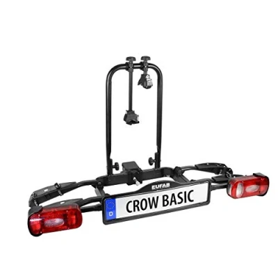 Bild av EUFAB 11569 Cykelhållare CROW BASIC, E Bike lämplig, delvis förmonterad, för 2 cyklar, släpvagnskoppling, svart