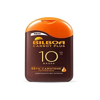 Bild av Bilboa, Solar Mjölk Morot Plus SPF 10, Body Bronzing, Formel med Betakaroten för intensiv och hållbar solbränna, Vattentålig, dermatologiskt testad, 200 ml