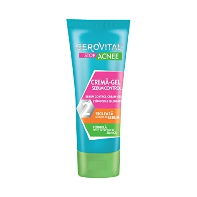 Bild av Sebum Control Face Cream Gel, mattande och irriteringshämmande effekt, minskar sebumutsöndringen, öppnar porerna, 50 ml, Gerovital Stop Acnee