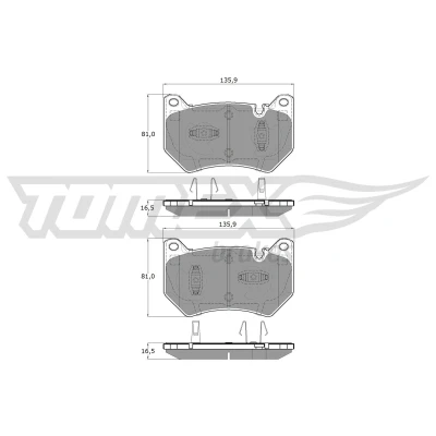 Bild av TOMEX brakes TX 19 431 Jeu de plaquettes frein Essieu avant préparé pour indicateur d&#039;usure, contact signal d&#039;usure exclu AUDI: Q5