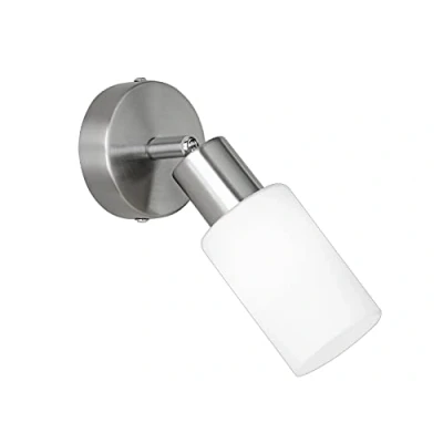 Bild av Reality Lighting väggspot Mars R80011007, metall nickel matt, glas matt vit, 1 x E14