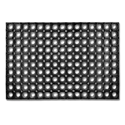 Bild av Carpido dörrmatta svart gummimatta halkfri 80 x 120 cm slitstark utanför gummi smutssamlande matta