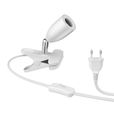 Bild av ledscom.de Klämlampa LIK, vit matt, 1x E27 max. 60W, klämlampa, skrivbordslampa, gummifäste, repfri, accentbelysning, flex spot, restfri, läslampa, sänglampa