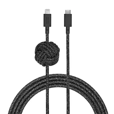 Bild av Native Union Nattkabel 3 m ultrastark förstärkt hållbar USB C till Lightning [MFi certifierad] laddningskabel med viktad knut kompatibel iPhone 14, 13 och tidigare (Cosmos)