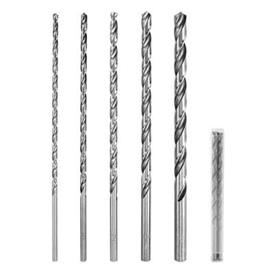 Bild av QWORK® 5 stycken spiralborrset, 200 mm HSS borrar, diameter 4 mm/5 mm/6 mm/8 mm/10