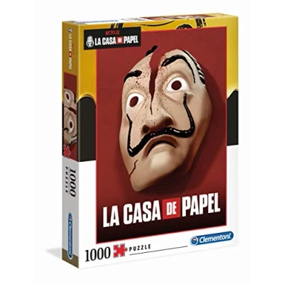 Bild av Clementoni 39533 La Casa de Papel pussel 1 000 bitar från 9 år, färgglatt vuxenpussel med starka färger, skicklighetsspel för hela familjen, trevlig presentidé