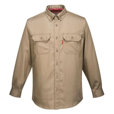 Bild av Portwest Bizflame 88/12 skjorta, storlek: 4XL, färg: Khaki, FR89KHR4XL