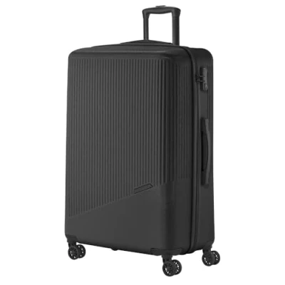 Bild av Travelite 4 hjuls resväska set 3 delar storlekar L/M/S, bagage serie Bali: ABS hårda skal trolleys, svart, Trolley Größe L (77 cm), med hårt hjul