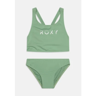 Bild av Roxy Solid Active CROP Bikini för barn, Storlek: 164, Basil