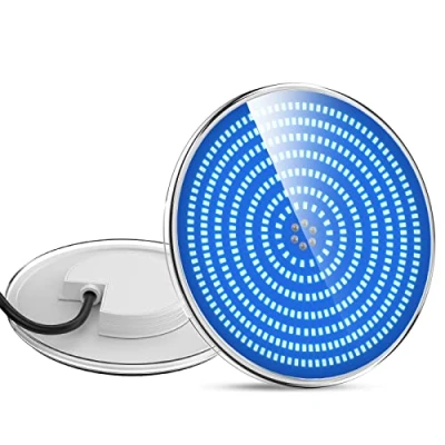 Bild av LyLmLe Harts fylld LED poolbelysning, PAR56 35 W ultraflat poolstrålkastare (byt ut gammal halogenlampa), pool lampa, 1100 lm, 140 strålvinkel, IP68 vattentät, 12 V AC/DC, blå