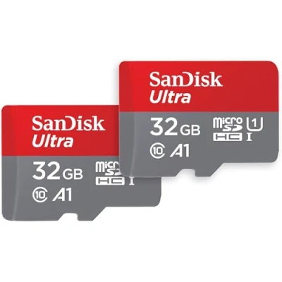 Bild av SanDisk Ultra 32 GB microSDHC Memory Card + SD Adapter with A1 App Performance Up to 120 MB/s, Class 10, U1 (Twin Pack)