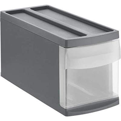 Bild av Rotho Systemix Lådlåda 1 dragkraft, plast (PP) BPA fri, antracit/transparent, S (39,5 x 17,0 20,3 cm)