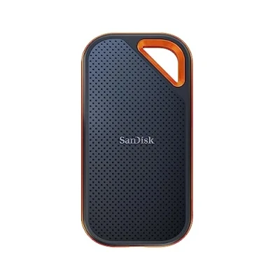 Bild av SanDisk 1TB Extreme PRO Bärbar SSD, Extern NVMe Solid State enhet, upp till 2000 MB/s, IP65 klassad damm och vattenbeständighet, 256 bitar AES hårdvarukryptering, Svart