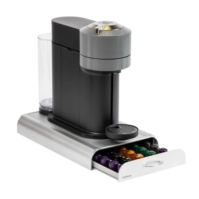 Bild av Mind Reader NESTRY6PC SIL Nespresso kompatibel kapsellåda, bänkskiva, kaffekapselhållare, förvaring, 23,5 cm L x 38 B 5 H, silverplast