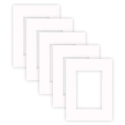 Bild av nielsen Conservation Passepartout kartong 1,5 mm set med 5 st yttre format 18x24 cm för bildformat 10x15 rent vitt (ljusvit) slät yta