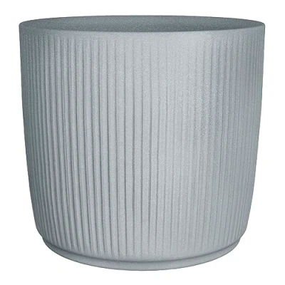 Bild av Scheurich Linetto 47, planteringskruka/blomkruka/blomkruka, rund, färg: Stony Grey, tillverkad med återvunnen plast, 10 års garanti, för utomhusbruk