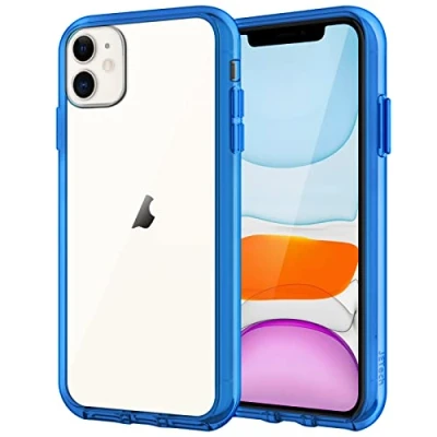 Bild av JETech Skal för iPhone 11 (2019), 6,1 Tum, Stötsäkert Bumper Case, Repfri Klar Tillbaka (Blå)