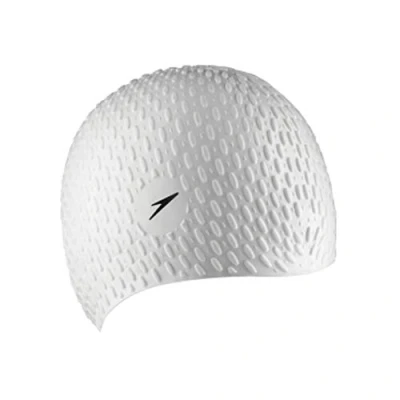 Bild av Speedo Unisex Bubble Active+ SwiMing keps, texturerad design, vit, en storlek