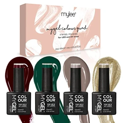 Bild av Mygel av mylee gel nagellack Autumn Winter Quad Color Set 4x10ml UV/LED Soak off Nail Art Manicure Pedicure for Professional, Salon &amp; Home Use Långvarig och enkel att applicera