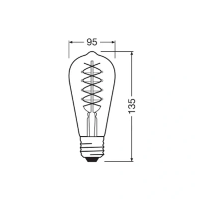 Bild av OSRAM LED Vintage 1906 Edison, guld, E27, 7 W, 2 200 K, dim.