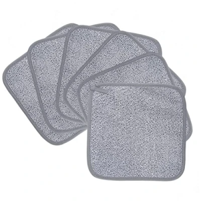 Bild av Polyte Premium allergivänlig kemikaliefri mikrofibersminkborttagare och ansiktsrengöringsduk 6 pack (20 x 20 cm, grå)