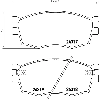 Bild av HELLA 8DB 355 006 951 Jeu de plaquettes frein avec indicateur d&#039;usure KIA: RIO 2, Pride 3/5 portes, HYUNDAI: ACCENT 4 Stufenheck, 3