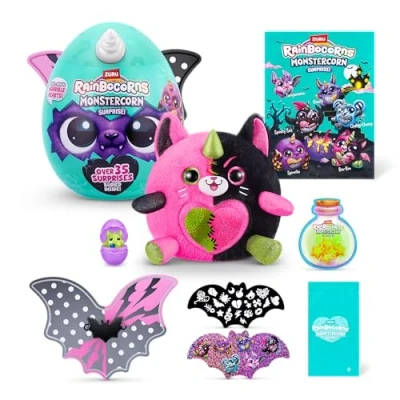 Bild av Rainbocorns ZURU Monstercorn Surprise, katt, av Surprise Unboxing mjuk leksak, fantasimmonstergåvor för flickor, fantasifullt spel med bärbara tillbehör (katt)