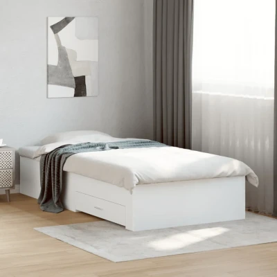 Bild av vidaXL Sängram med lådor vit 90x200 cm konstruerad trä, säng, förvaringssäng, enkel sängram, enkelsäng, sovrumsmöbler, sängbotten, säng låda