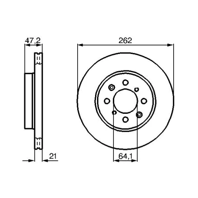 Bild av BOSCH Bromsskiva 262mm 21mm 4 100mm ventilerad, ventilerad invändigt oljad 0 986 478 657 44400SK3E10,45251SK3E00,EAP9579,GBD90830 Bromsskivor