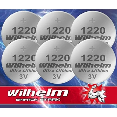Bild av 6 x CR1220 CR 1220 Wilhelm 3 V 40 mAh litiumknappbatteri Ø 12 2 mm, DL1220