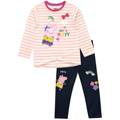 Bild av Peppa Pig Flickor topp och leggings set åldrarna 12 månader till 8 år