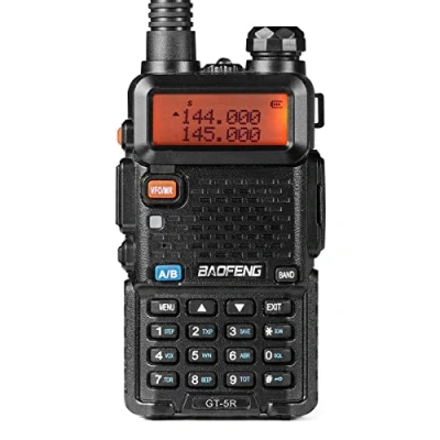 Bild av BAOFENG GT 5R Walkie Talkie, Dual Band Radio för UHF VHF 144 146/430 440MHz, lång räckvidd med minne 128 kanaler, 1800 mAh batteri, hörlurar vuxna, stöds av Chirp