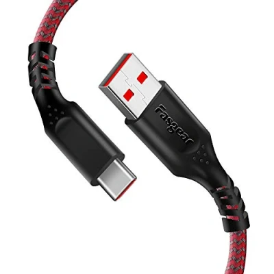 Bild av Fasgear Warp Charge 30W kabel för Oneplus 7 Pro 7T, 1 Pack 1m Dash USB C Snabbladdning Nylonflätad Data Sync Type 6T 6 5T 5 3T (1m, Röd)