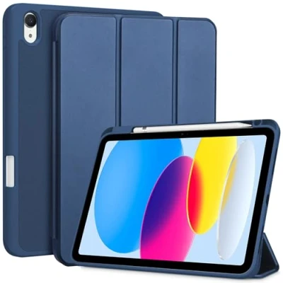 Bild av ProCase fodral iPad 10 Generation 10,9 tum med pennhållare, 2022 (A2696 A2757 A2777) Bil Vakna/Sömnblå