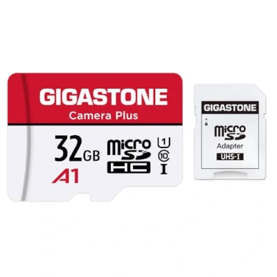 Bild av Gigastone 32 GB Micro SD kort, kamera Plus, Full HD tillgänglig 90 MB/S, U1 C10 klass 10 SDHC, UHS I minneskort med adapter