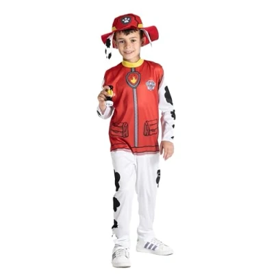 Bild av Marshall costume disguise fancy dress boy official Paw Patrol (Size 3 4 years) with hat and mini flashlight