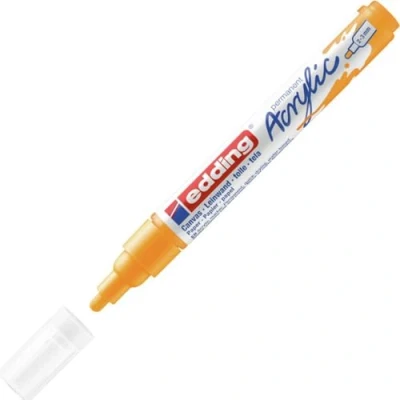 Bild av edding 5100 akrylmarker medium solig gul 1 vattenfast akrylfärgmarker rund spets 5 10 mm akrylfärgpennor för teckning på duk, konstpapper och trä akrylmarkers stenar