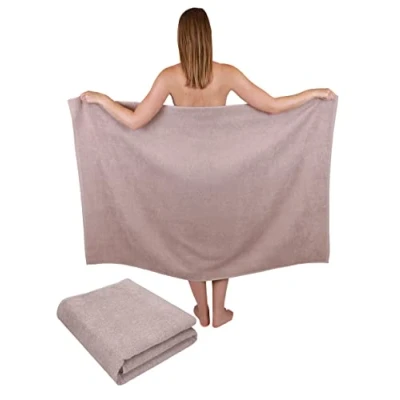 Bild av Betz 2 stycken maxi duschhanddukar XXL badhandduk duschhandduk storlek 100 x 150 cm Berlin färg cappuccino