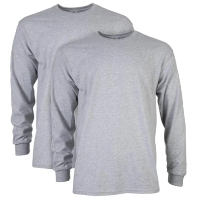 Bild av Gildan Herr Ultra Cotton Långärmad T shirt (förpackning med 2), Sport grå (2 pack), 3XL