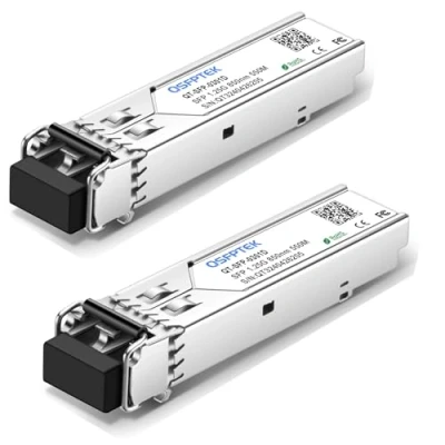 Bild av QSFPTEK 2 pack 1000Base SX sändtagare MMF 850 nm, 550 m, DOM, Gigabit Multimode SFP till LC modul, Mini GBIC för Cisco GLC MMD, Meraki MA 1GB SX, Mikrotik, Supermicro, Ubiquiti