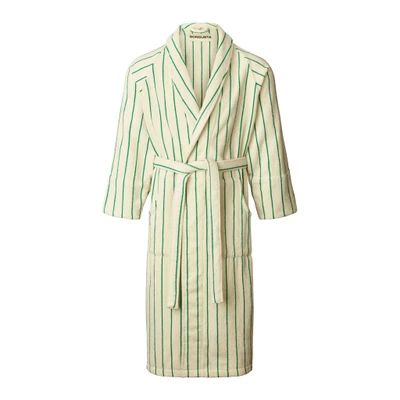 Bild av Bongusta Naram Bath Robe Badrock Pure White &amp; Grass L/XL