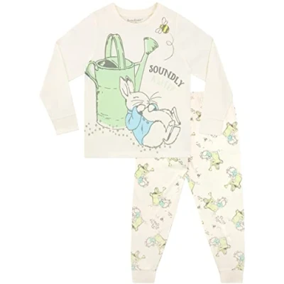 Bild av Peter Rabbit Barn Pelle Kanin Pyjamas för Pojkar eller Flickor Gräddfärgad 104