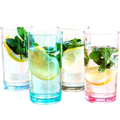 Bild av Youngever 8 pack 500 ml vattenbehållare, set med 8, plastglasögon, återanvändbara plastkoppar, okrossbara glasögon, plastglas (4 färger)