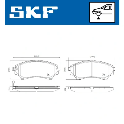 Bild av SKF VKBP 80289 A Jeu de plaquettes frein avec indicateur d&#039;usure FORD: Ranger Mk2