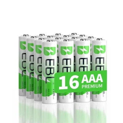 Bild av EBL AAA batteri 1100mAh 16 stycken typ NI MH, 1,2 V laddningsbara batterier med batterilådor, mikro