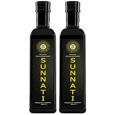 Bild av Sunnati® Svart kumminolja ofiltrerad, kallpressad 100 % ren 2 x 1 000 ml (2 liter)